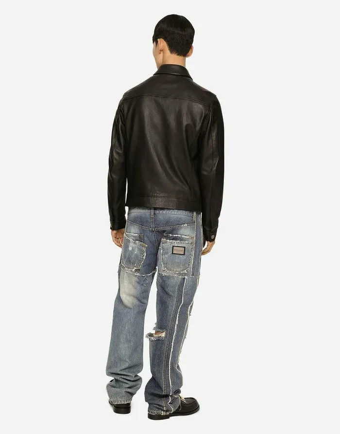 Dolce and Gabbana Coats And Jackets Men Leather Jacket Black Dolce and Gabbana Coats And Jackets Men Leather Jacket Black
