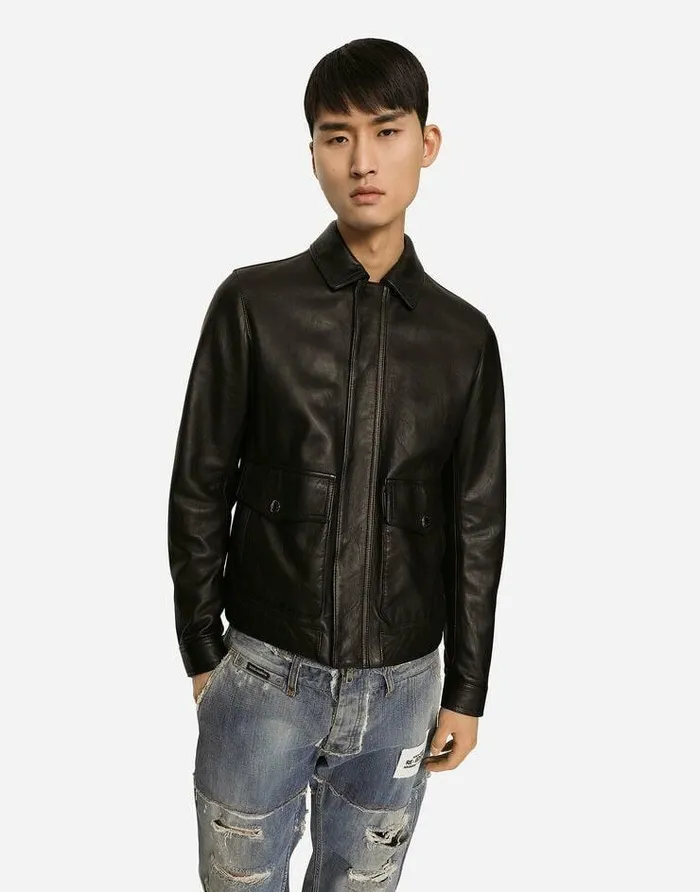 Dolce and Gabbana Coats And Jackets Men Leather Jacket Black Dolce and Gabbana Coats And Jackets Men Leather Jacket Black