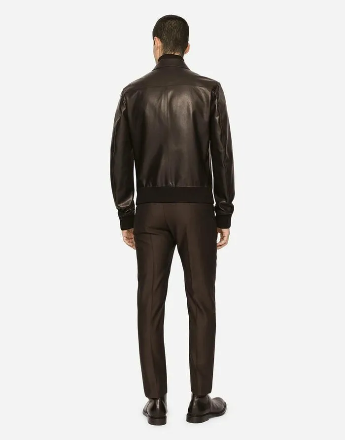 Dolce and Gabbana Coats And Jackets Men Leather Jacket Brown Dolce and Gabbana Coats And Jackets Men Leather Jacket Brown