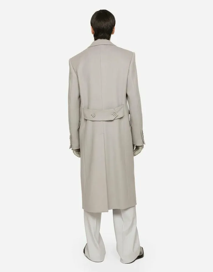 Dolce and Gabbana Coats And Jackets Men Singlebreasted Double Cashmere Coat Grey Dolce and Gabbana Coats And Jackets Men Singlebreasted Double Cashmere Coat Grey