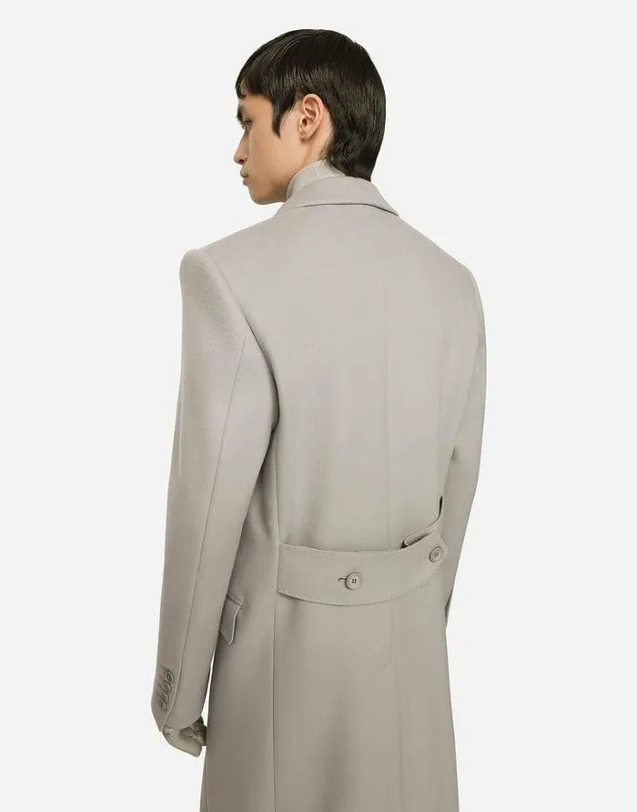 Dolce and Gabbana Coats And Jackets Men Singlebreasted Double Cashmere Coat Grey Dolce and Gabbana Coats And Jackets Men Singlebreasted Double Cashmere Coat Grey