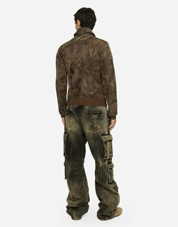 Dolce and Gabbana Coats And Jackets Men Vintage Suede Jacket Multicolor Dolce and Gabbana Coats And Jackets Men Vintage Suede Jacket Multicolor