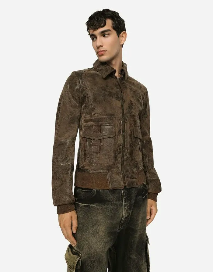 Dolce and Gabbana Coats And Jackets Men Vintage Suede Jacket Multicolor Dolce and Gabbana Coats And Jackets Men Vintage Suede Jacket Multicolor