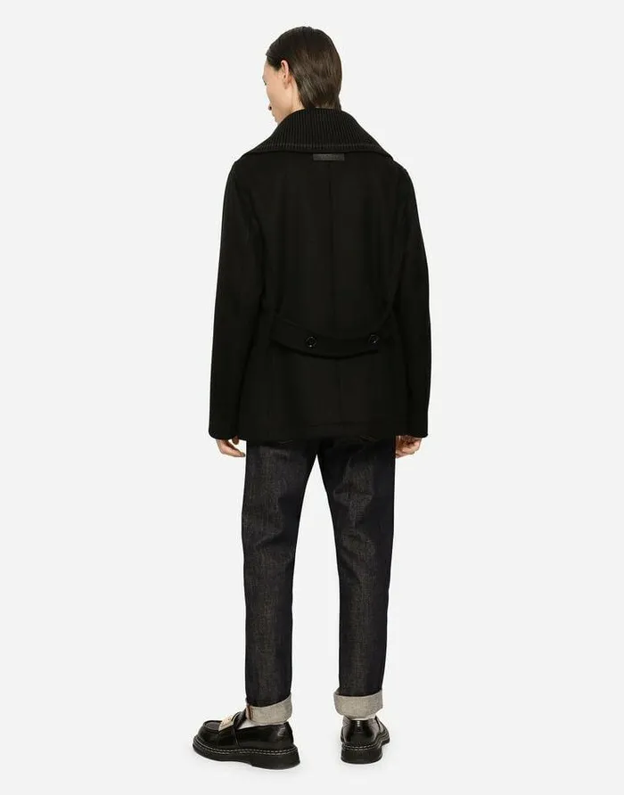 Dolce and Gabbana Coats And Jackets Men Wool And Cashmere Peacoat Black Dolce and Gabbana Coats And Jackets Men Wool And Cashmere Peacoat Black