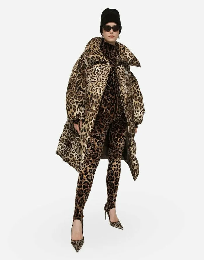 Dolce and Gabbana Coats And Jackets Women Long Leopardprint Nylon Jacket Animal Print Dolce and Gabbana Coats And Jackets Women Long Leopardprint Nylon Jacket Animal Print