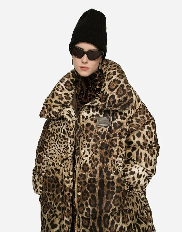 Dolce and Gabbana Coats And Jackets Women Long Leopardprint Nylon Jacket Animal Print Dolce and Gabbana Coats And Jackets Women Long Leopardprint Nylon Jacket Animal Print