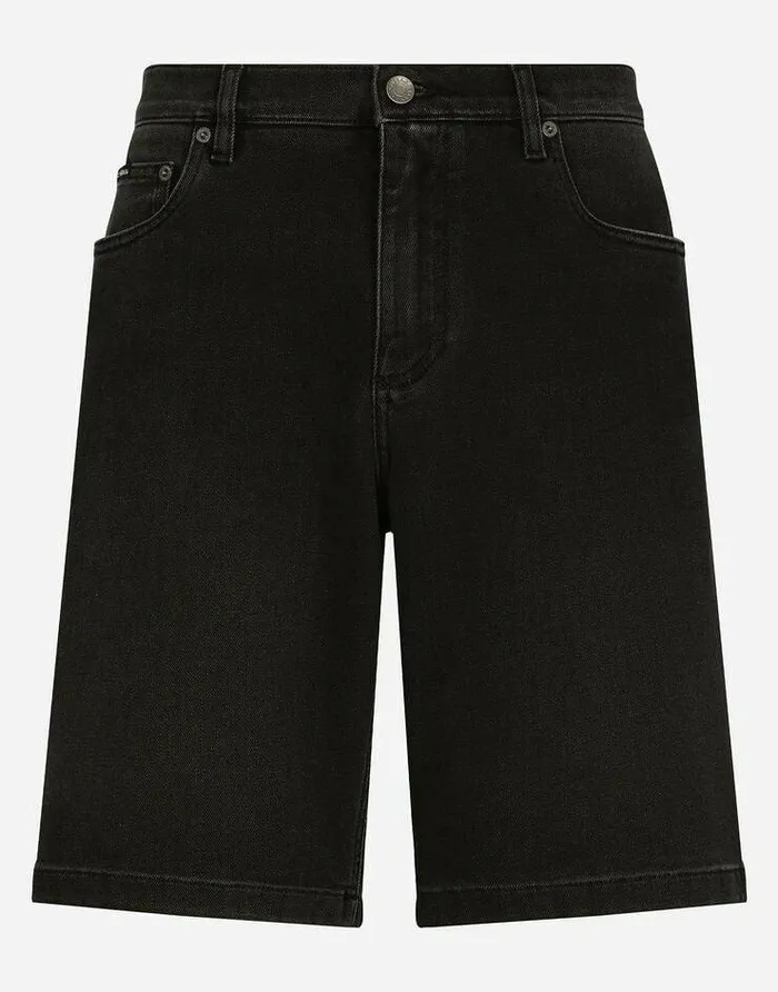 Dolce and Gabbana Denim Men Gray Wash Stretch Denim Shorts Multicolor
