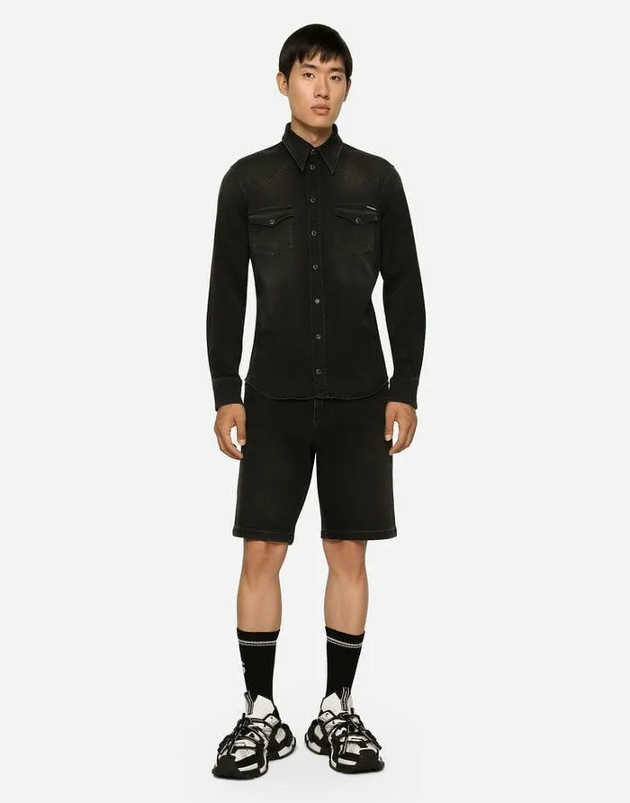 Dolce and Gabbana Denim Men Gray Wash Stretch Denim Shorts Multicolor Dolce and Gabbana Denim Men Gray Wash Stretch Denim Shorts Multicolor