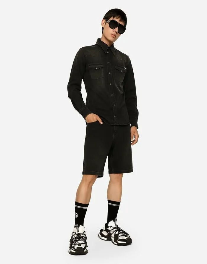 Dolce and Gabbana Denim Men Gray Wash Stretch Denim Shorts Multicolor Dolce and Gabbana Denim Men Gray Wash Stretch Denim Shorts Multicolor