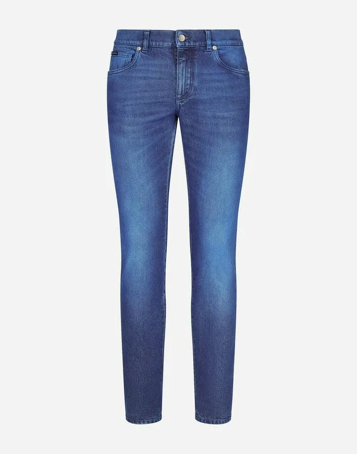 Dolce and Gabbana Denim Men Skinny Overdyed Stretch Jeans Multicolor