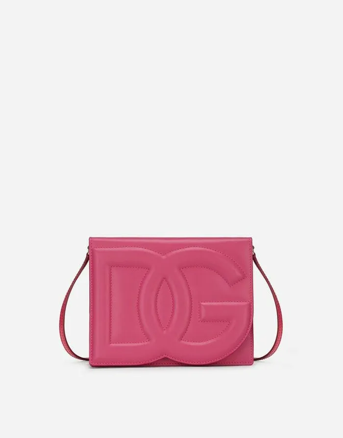 Dolce and Gabbana DG Logo Bag Women Calfskin DG Logo Bag Crossbody Bag Lilac