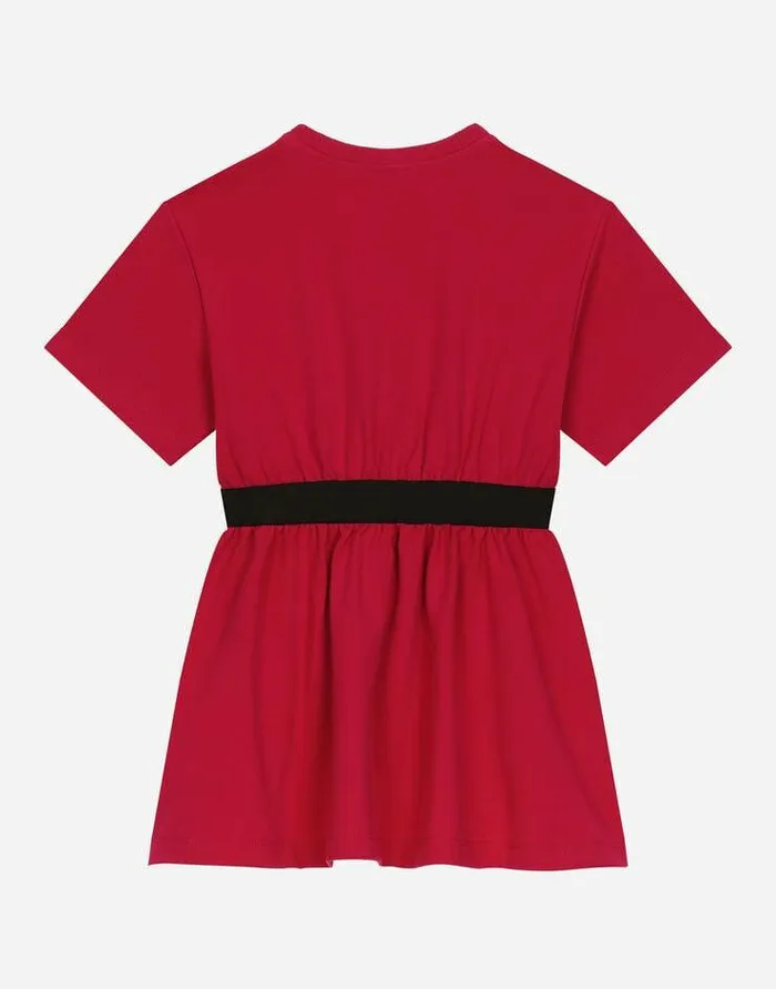 Dolce and Gabbana Dresses Children Interlock Dress With Branded Elastic Fuchsia Dolce and Gabbana Dresses Children Interlock Dress With Branded Elastic Fuchsia