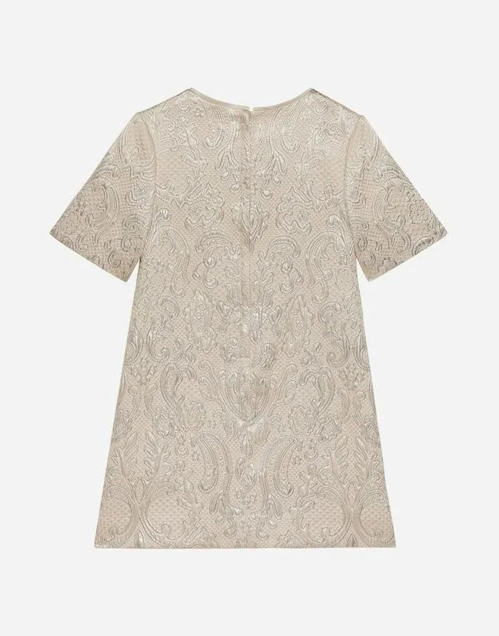 Dolce and Gabbana Dresses Children Shortsleeved Brocade Dress Gold Dolce and Gabbana Dresses Children Shortsleeved Brocade Dress Gold