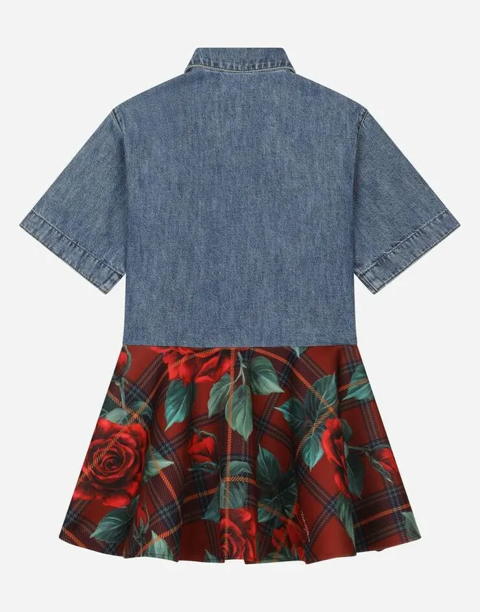 Dolce and Gabbana Dresses Children Shortsleeved Dress With Circle Skirt Multicolor Dolce and Gabbana Dresses Children Shortsleeved Dress With Circle Skirt Multicolor
