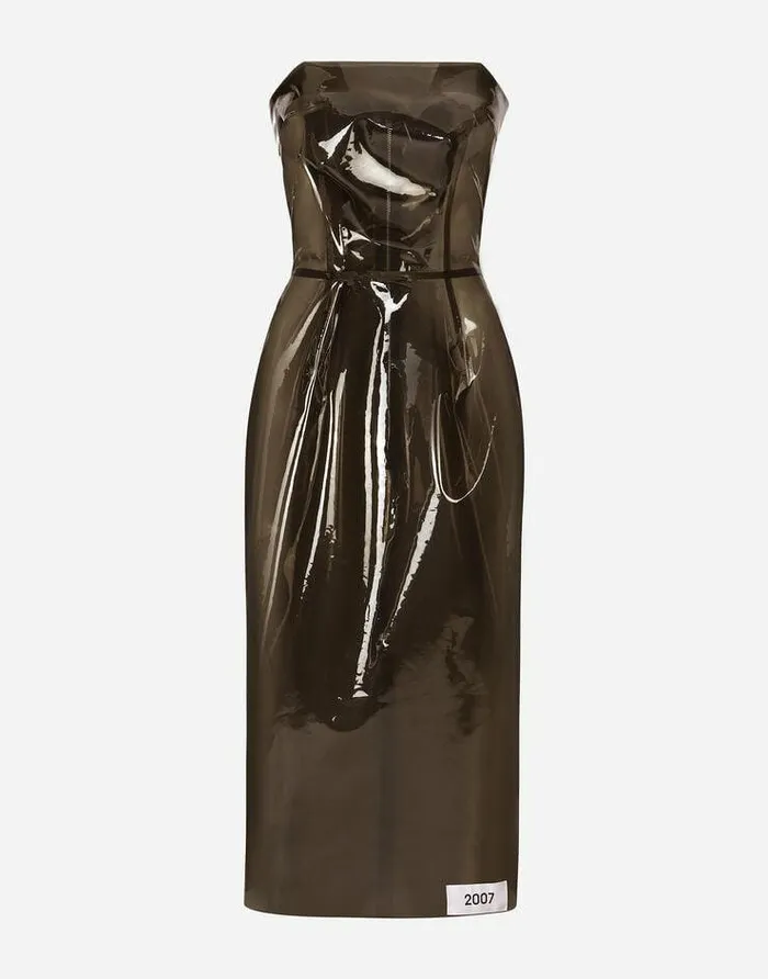 Dolce and Gabbana Dresses Women KIM DOLCEandGABBANA PVC Calflength Dress Beige Dolce and Gabbana Dresses Women KIM DOLCEandGABBANA PVC Calflength Dress Beige