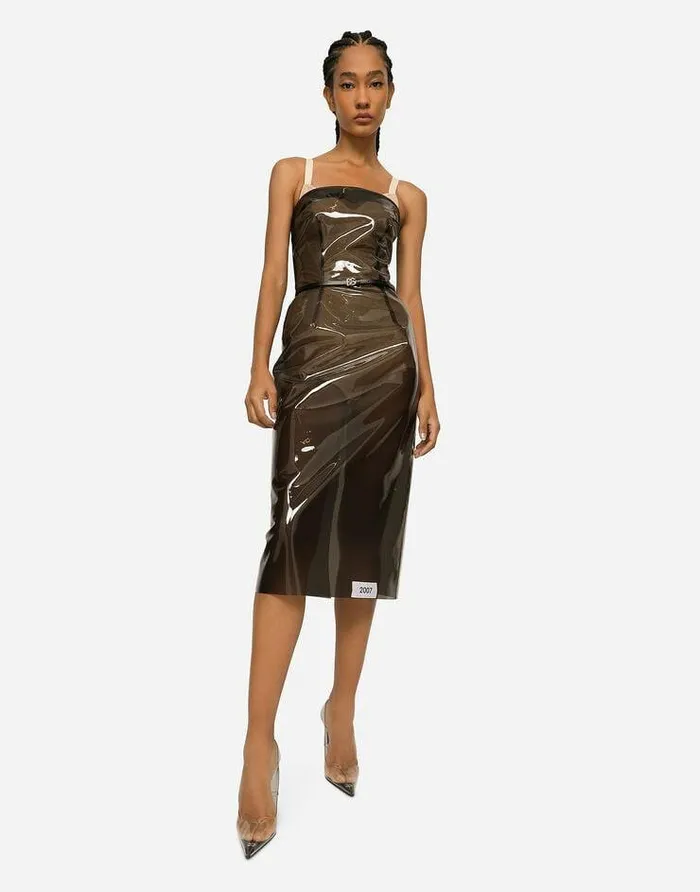Dolce and Gabbana Dresses Women KIM DOLCEandGABBANA PVC Calflength Dress Beige Dolce and Gabbana Dresses Women KIM DOLCEandGABBANA PVC Calflength Dress Beige