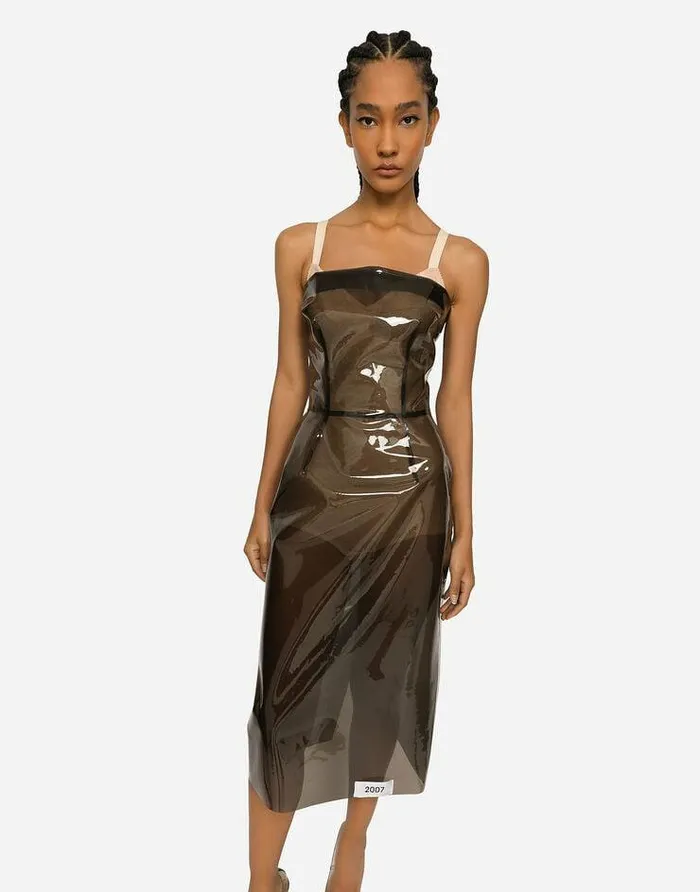 Dolce and Gabbana Dresses Women KIM DOLCEandGABBANA PVC Calflength Dress Beige Dolce and Gabbana Dresses Women KIM DOLCEandGABBANA PVC Calflength Dress Beige