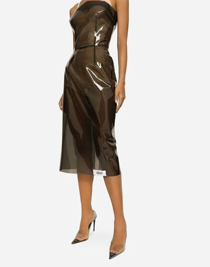 Dolce and Gabbana Dresses Women KIM DOLCEandGABBANA PVC Calflength Dress Beige Dolce and Gabbana Dresses Women KIM DOLCEandGABBANA PVC Calflength Dress Beige