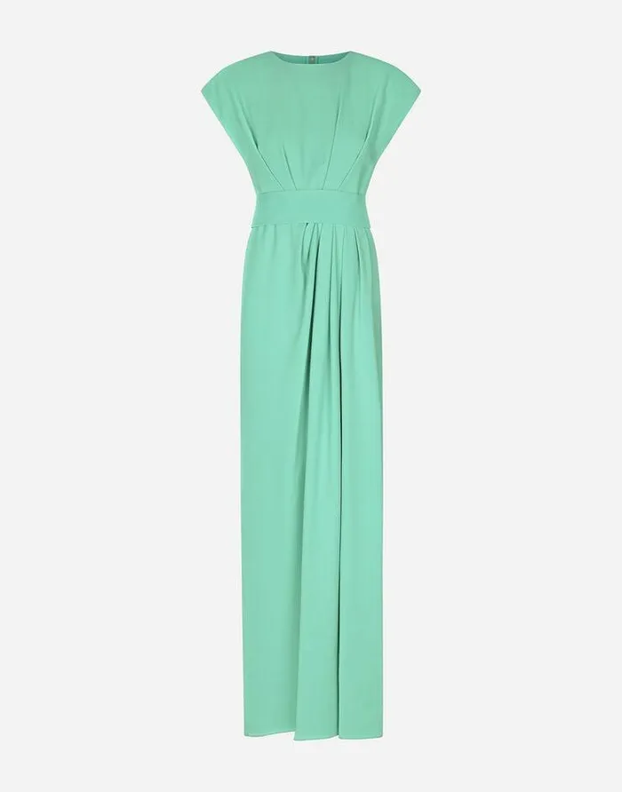 Dolce and Gabbana Dresses Women Long Cady Dress With Slit Multicolor