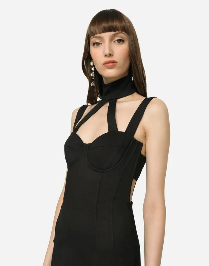 Dolce and Gabbana Dresses Women Short Sable Dress Black