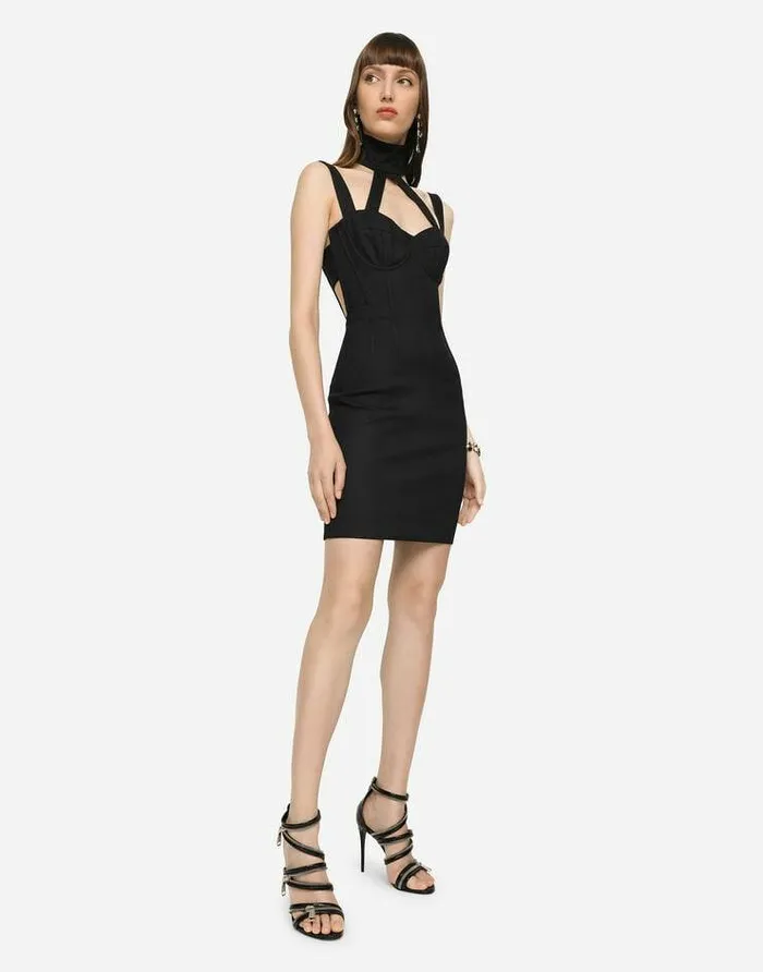 Dolce and Gabbana Dresses Women Short Sable Dress Black