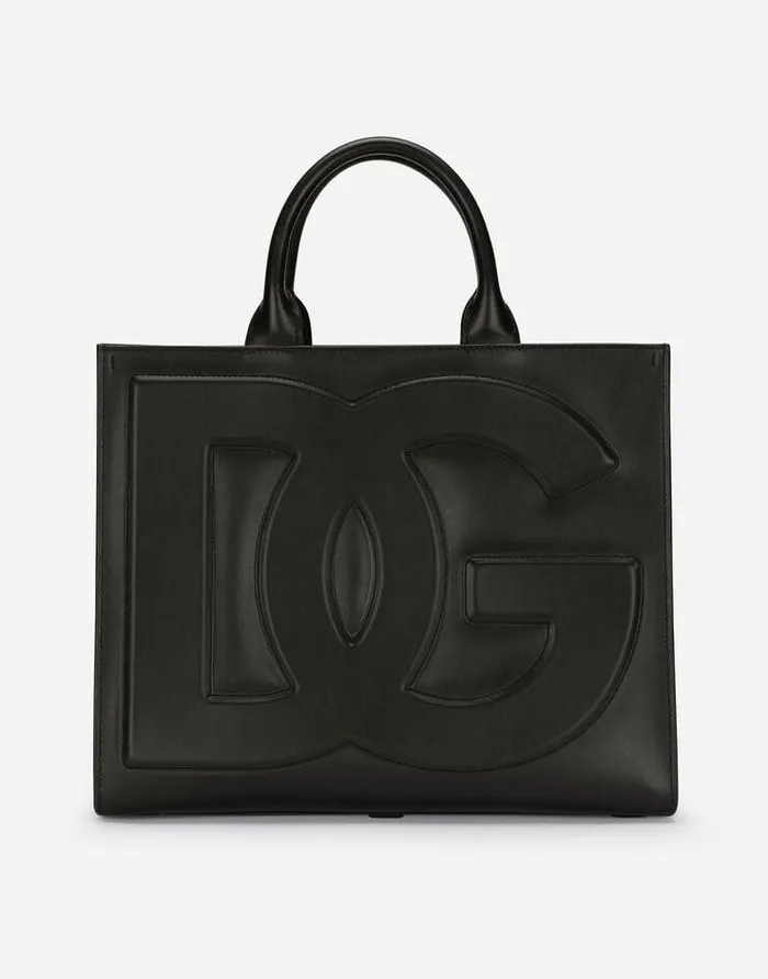 Dolce and Gabbana Handbags Women Medium Calfskin DG Daily Shopper Black