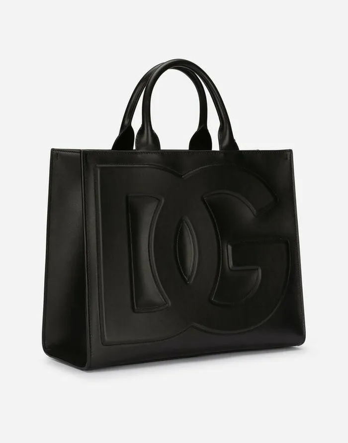 Dolce and Gabbana Handbags Women Medium Calfskin DG Daily Shopper Black Dolce and Gabbana Handbags Women Medium Calfskin DG Daily Shopper Black