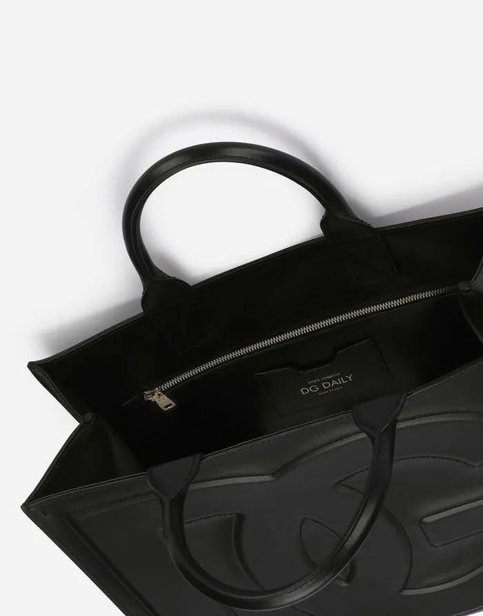 Dolce and Gabbana Handbags Women Medium Calfskin DG Daily Shopper Black Dolce and Gabbana Handbags Women Medium Calfskin DG Daily Shopper Black