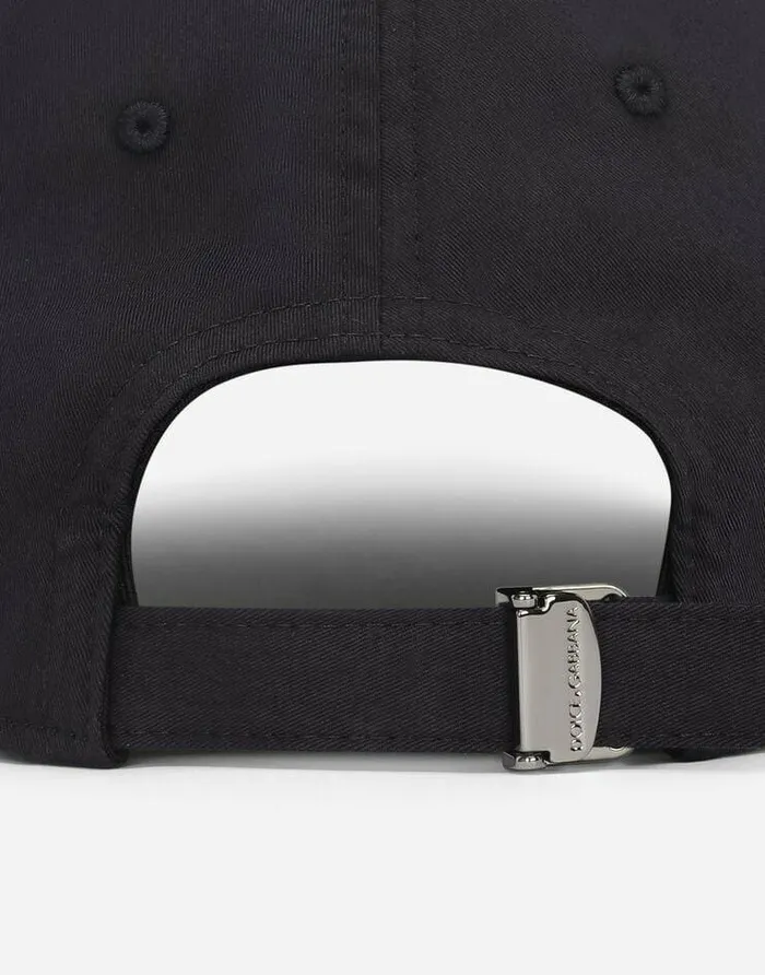 Dolce and Gabbana Hats And Gloves Men Cotton Baseball Cap With Branded Tag Blue Dolce and Gabbana Hats And Gloves Men Cotton Baseball Cap With Branded Tag Blue