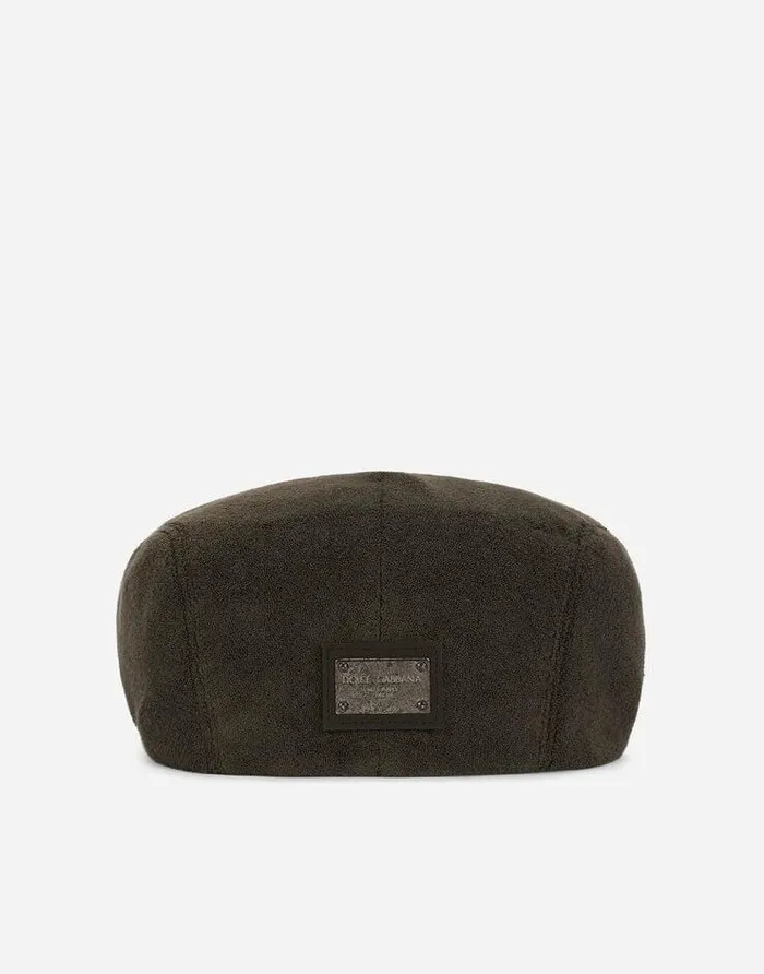 Dolce and Gabbana Hats And Gloves Men Cotton Terrycloth Flat Cap With Logo Tag Multicolor Dolce and Gabbana Hats And Gloves Men Cotton Terrycloth Flat Cap With Logo Tag Multicolor