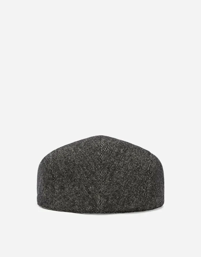 Dolce and Gabbana Hats And Gloves Men Herringbone Woolblend Flat Cap Multicolor Dolce and Gabbana Hats And Gloves Men Herringbone Woolblend Flat Cap Multicolor