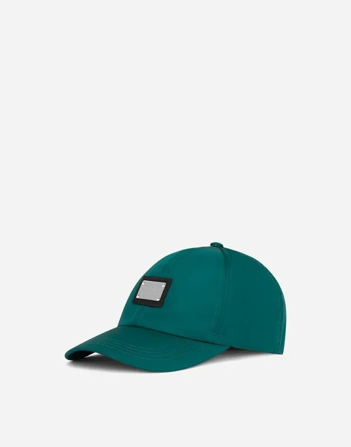Dolce and Gabbana Hats And Gloves Men Nylon Baseball Cap With Branded Tag Green Dolce and Gabbana Hats And Gloves Men Nylon Baseball Cap With Branded Tag Green