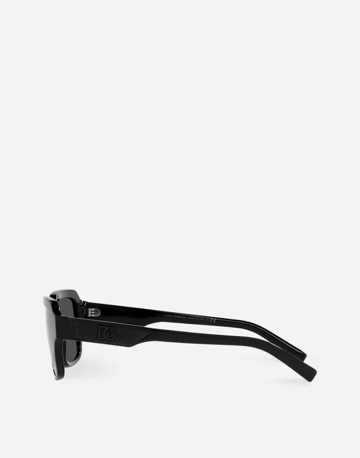 Dolce and Gabbana Icons Men DG Crossed Sunglasses Black Dolce and Gabbana Icons Men DG Crossed Sunglasses Black