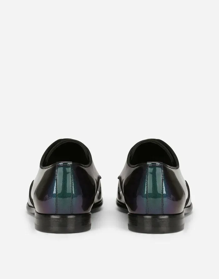 Dolce and Gabbana LaceUps Men Iridescent Patent Leather Derby Shoes Multicolor Dolce and Gabbana LaceUps Men Iridescent Patent Leather Derby Shoes Multicolor