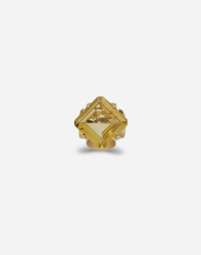 Dolce and Gabbana Rings Women Anna Ring In Yellow Gold And Citrine Quartz Gold