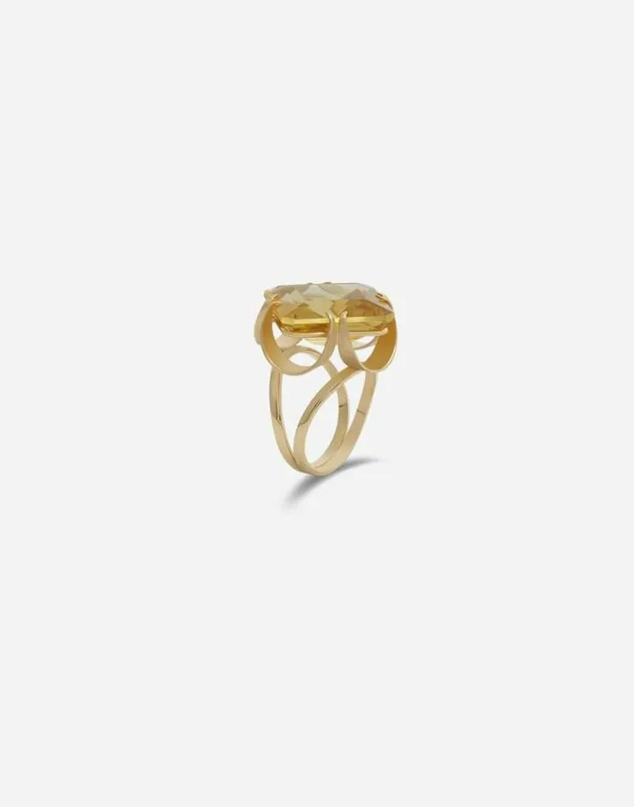 Dolce and Gabbana Rings Women Anna Ring In Yellow Gold And Citrine Quartz Gold Dolce and Gabbana Rings Women Anna Ring In Yellow Gold And Citrine Quartz Gold