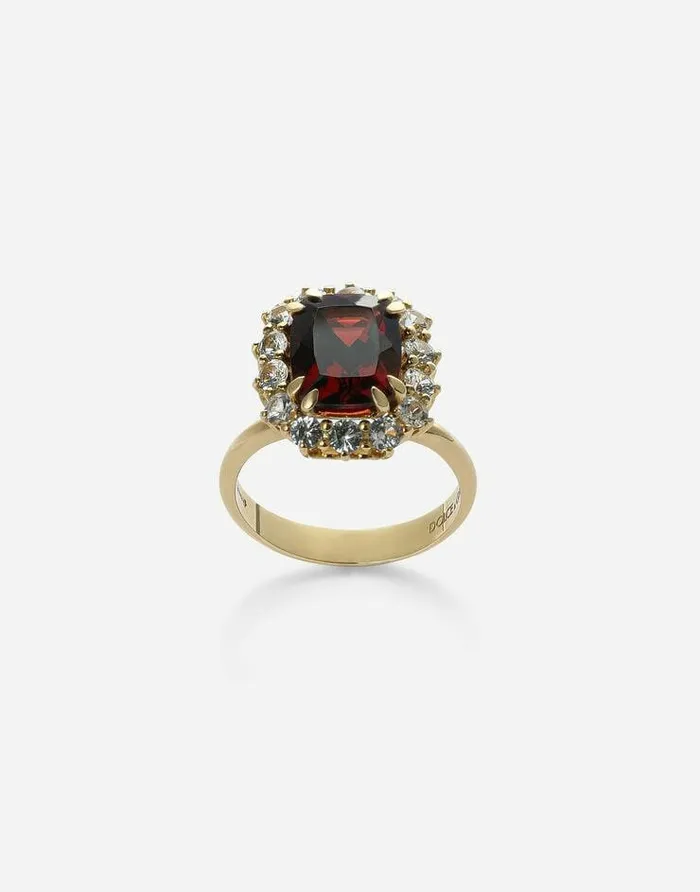 Dolce and Gabbana Rings Women Yellow Gold Basket Collet Heritage Ring Gold