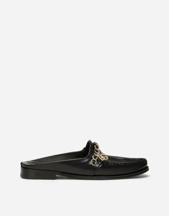 Dolce and Gabbana Sandals And Slides Men Calfskin Nappa Visconti Slippers Black Dolce and Gabbana Sandals And Slides Men Calfskin Nappa Visconti Slippers Black