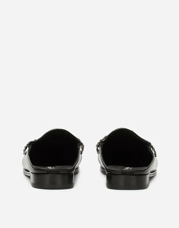 Dolce and Gabbana Sandals And Slides Men Calfskin Nappa Visconti Slippers Black Dolce and Gabbana Sandals And Slides Men Calfskin Nappa Visconti Slippers Black