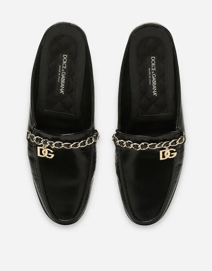 Dolce and Gabbana Sandals And Slides Men Calfskin Nappa Visconti Slippers Black Dolce and Gabbana Sandals And Slides Men Calfskin Nappa Visconti Slippers Black
