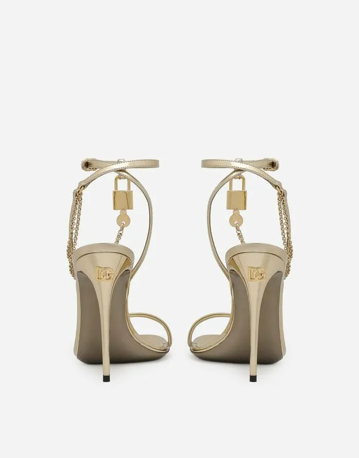 Dolce and Gabbana Sandals And Wedges Women Calfskin Sandals Gold Dolce and Gabbana Sandals And Wedges Women Calfskin Sandals Gold