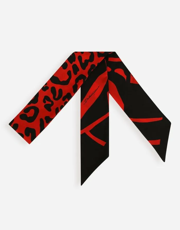 Dolce and Gabbana Scarves And Silks Women Leopardprint Twill Headscarf Multicolor Dolce and Gabbana Scarves And Silks Women Leopardprint Twill Headscarf Multicolor