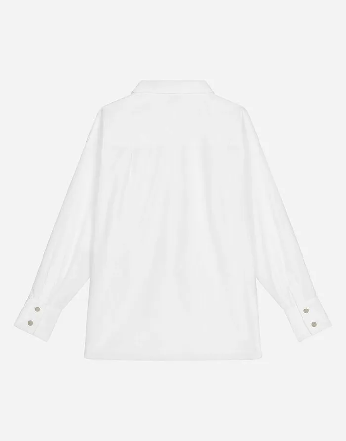 Dolce and Gabbana Shirts And Tops Children Longsleeved Poplin Shirt With DG Logo White Dolce and Gabbana Shirts And Tops Children Longsleeved Poplin Shirt With DG Logo White