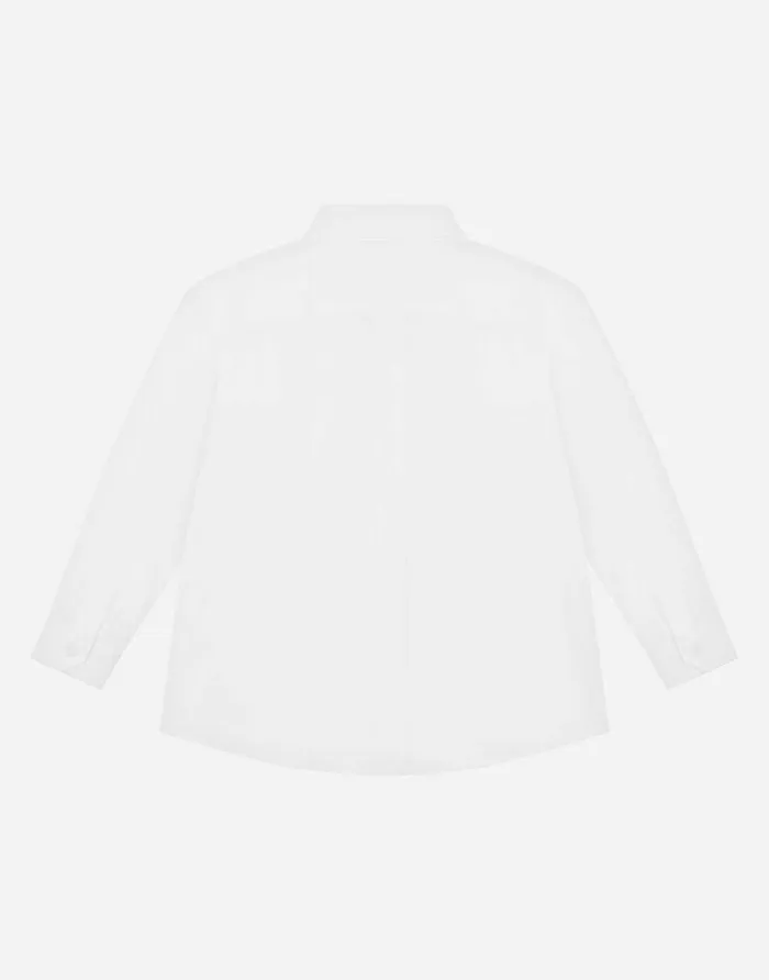 Dolce and Gabbana Shirts And Tops Children Poplin Shirt With DG Logo Button White Dolce and Gabbana Shirts And Tops Children Poplin Shirt With DG Logo Button White