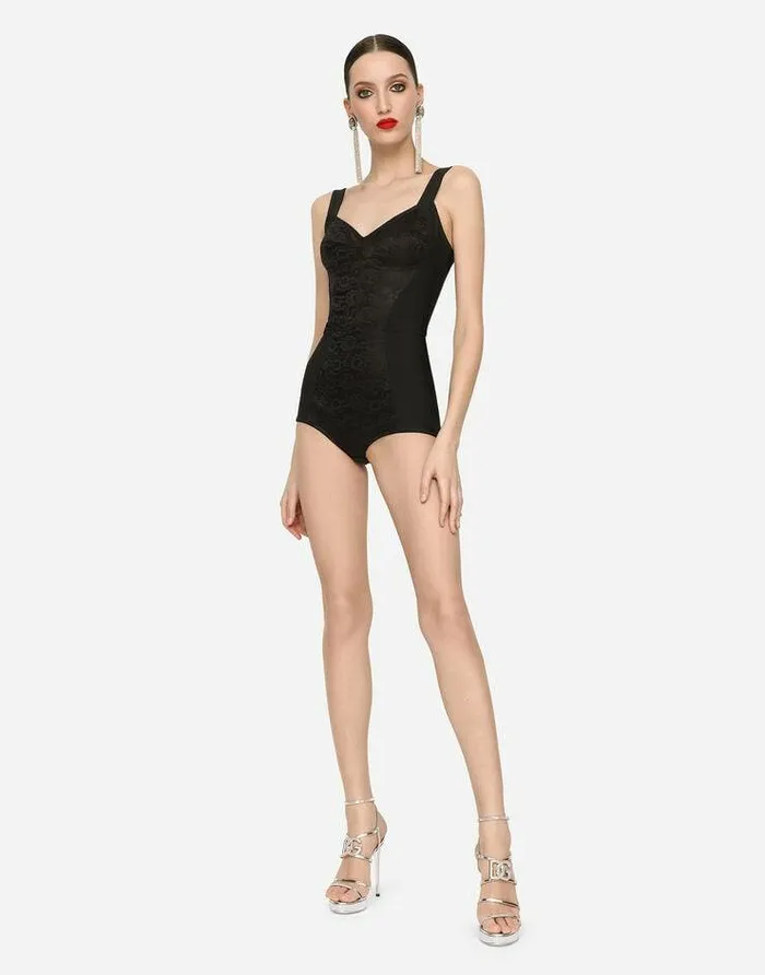 Dolce and Gabbana Shirts And Tops Women Corset Bodysuit Black
