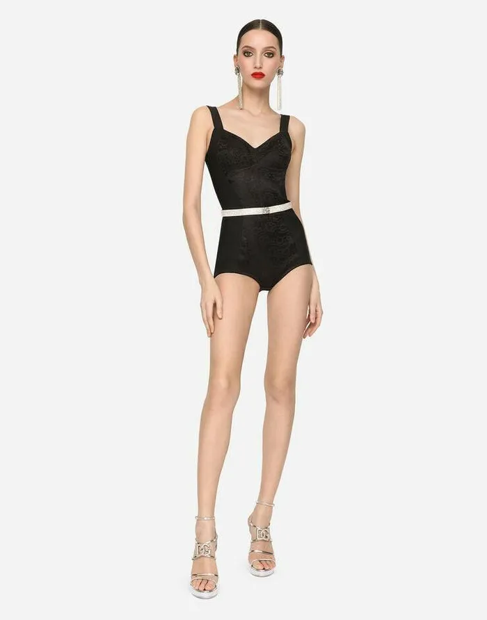 Dolce and Gabbana Shirts And Tops Women Corset Bodysuit Black