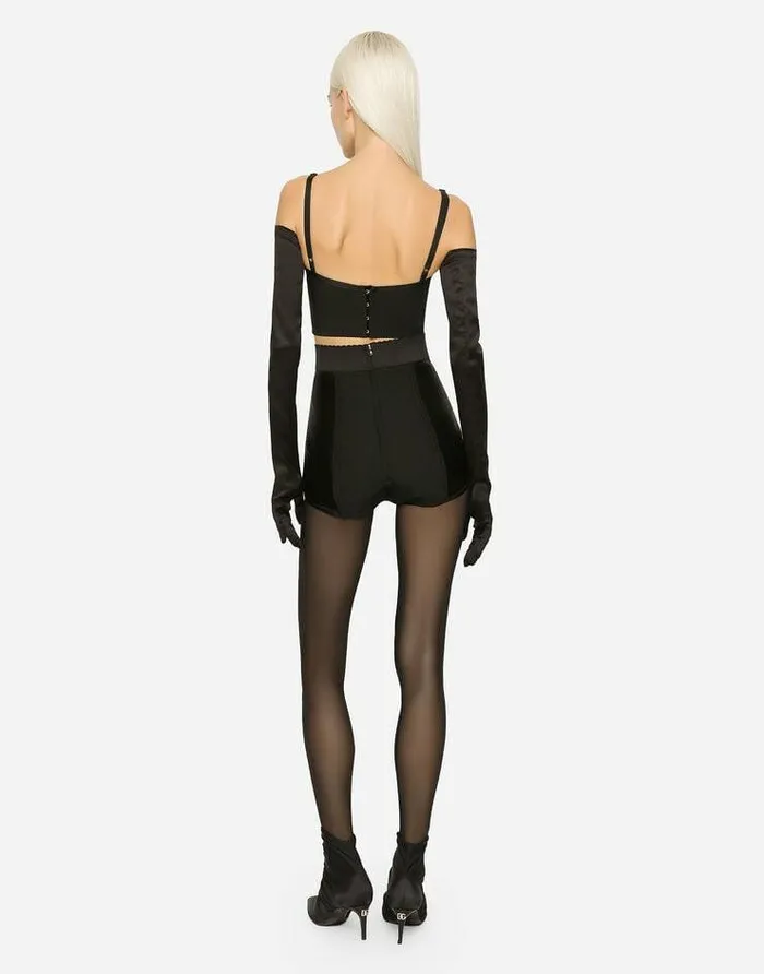 Dolce and Gabbana Shirts And Tops Women KIM DOLCEandGABBANA Satin And Marquisette Corset Black Dolce and Gabbana Shirts And Tops Women KIM DOLCEandGABBANA Satin And Marquisette Corset Black