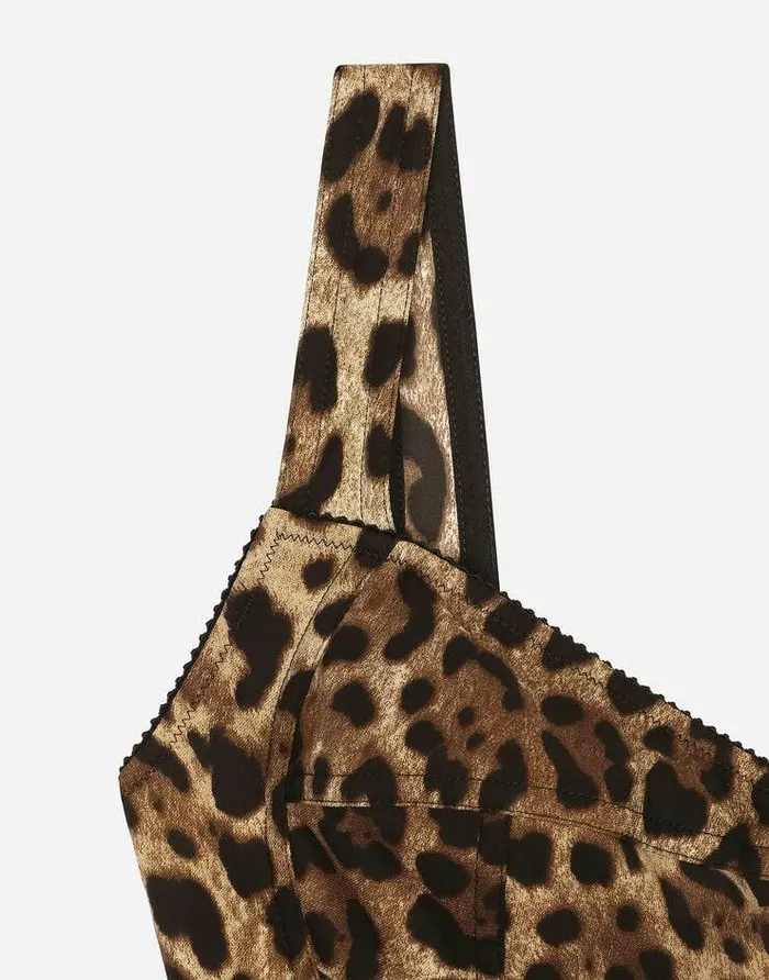 Dolce and Gabbana Shirts And Tops Women Leopardprint Charmeuse Bodysuit Multicolor Dolce and Gabbana Shirts And Tops Women Leopardprint Charmeuse Bodysuit Multicolor