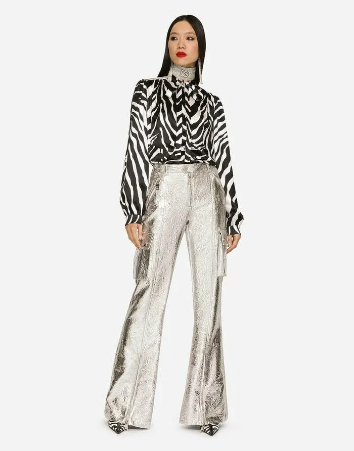 Dolce and Gabbana Shirts And Tops Women Zebraprint Satin Pussybow Shirt Multicolor Dolce and Gabbana Shirts And Tops Women Zebraprint Satin Pussybow Shirt Multicolor