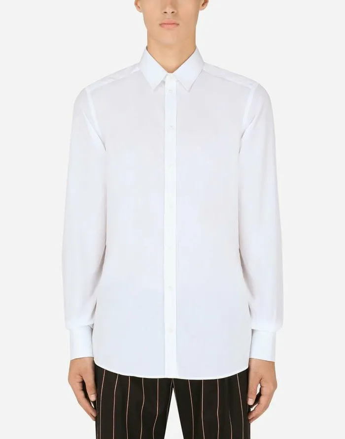 Dolce and Gabbana Shirts Men Cotton Goldfit Shirt White Dolce and Gabbana Shirts Men Cotton Goldfit Shirt White
